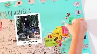 Elsewhere Adventures Kids Scratch Off Map - track and plan your family adventures while learning!