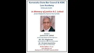 Remembering Justice Lahoti. KSBC Shrandanjali