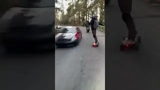 Crazy Hit and Run, EUC Rider Nailed by Racing Cars.