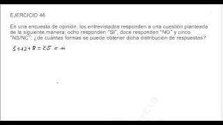 VARIACIONES, PERMUTACIONES Y COMBINACIONES (34), COMBINATORIA, EJERCICIO 46