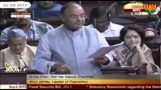 Shri Arun Jaitley on Food Security Bill-2013 in Rajya Sabha: 02.09.2013