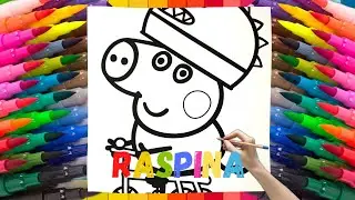 👑How to Draw Peppa Pig's Family as Medieval Knights with Raspina Coloring👑