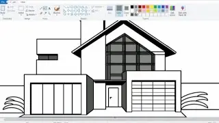beautiful building house drawing | Ms paint drawing house | drawing house | Ms paint house.