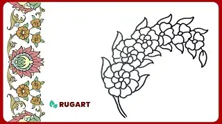 Rug Art: Drawing Simple Floral Sprigs | Simple Drawing for Rug Designs