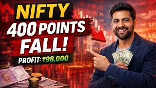 NIFTY Crashed 400 Points 😱 | Booked ₹98,000 Profit LIVE #nifty #crash#sharemarket 