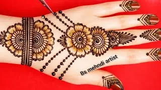 Very simple unique style mehndi design for back hand || mehndi design 2025 | mehandi ka design 
