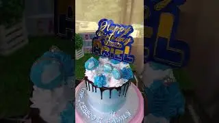 Chocolate Dripped Cake with Fondant Details #howtodesigncake #birthdaycake #trendingcake