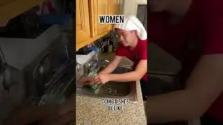 Men vs Women / Doing Dishes #shorts #dishes #clean #washdishes