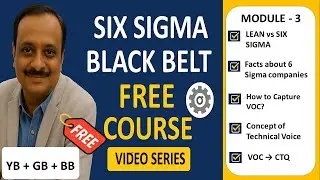 Module 3: VOC→CTQ, Lean vs 6 Sigma | Free 6 Sigma Black Belt, Green Belt Course | New Mod 7-15 days