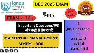 MMPM - 009  Important Question !!#ignou ignou#EXAMS #ignouexam #ignou_mba @gyangate