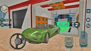 Sport Car Driving in Car Wash Garage Service Workshop - Modern Auto Wash Gameplay Android