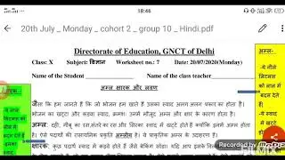 Class X Science GNCTD worksheet-07 Acids,bases & salts(Directoratenof Education)