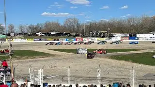 Slinger Speedway Jerry Priesgen Memorial Season Opener race last 10 laps / SuperLateModels2024
