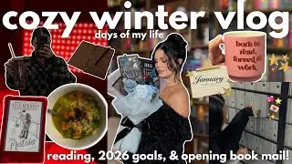 vlog: cozy reading vlog, opening book mail, & 2026 goals!📖✨💌☁️