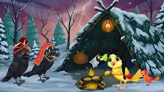 बारिश में चिड़िया का टेंट का घर | birds |Gori kalu kawa cartoon | Moral story | chidiya ka cartoon |