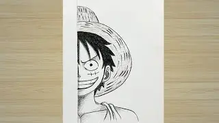Anime Luffy Drawing Step by step easy Drawing #animedrawing #onepiece #luffy 