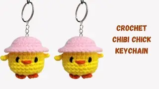 Crochet Chibi Chick With Hat - Crochet Keychain Idea - Crochet Keychain For Beginners - IDE BISNIS