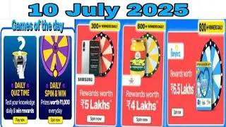 Amazon daily quiz answer- 10 July 2025, Amazon daily spin and win today, Amazon quiz answer today