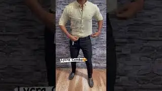 light yellow shirt black lycra formal combo | premium quality