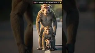baby monkey mom and dad emotional story #shortfeed #shorts #babymonkey