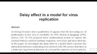 Delay effect in a model for virus replication