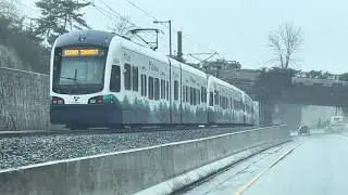 First Time Driving next to Sound Transit Link on I-90