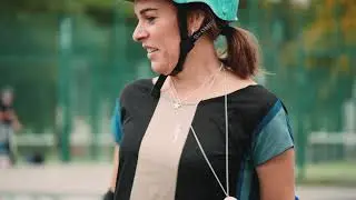Necklace Banner - Dublin Roller Derby X Edge Only sustainable jewelry. A shoot in Bushy Skate Park