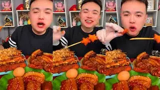Super Spicy Chinese Hot Pot with Big Meatballs & Veggies ASMR