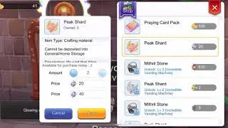 Cannot purchase peak shard RO m