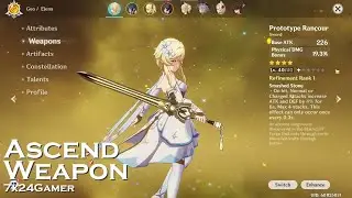 7X24Gamer | How to Ascend Lv40 Sword: Prototype Rancour  | Genshin Impact