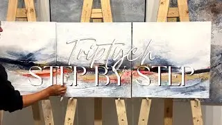 😍TRIPTYCH / Abstract on Canvas (step by step)