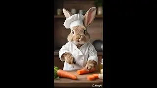 cutest bunny cooking