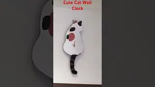cute cat wall clock
