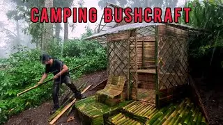 5 DAYS THIS MAN GOES BUSHCRAFT CAMPING IN THE HEAVY RAIN