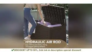 95 Gallon Deck Box Large Resin Outdoor Storage Box, Waterproof and UV Resistant Lockable for Outdo