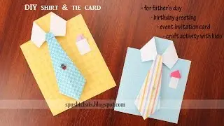 Father's Day Card DIY, Shirt & Tie Card, Easy Birthday Card for Dad Handmade Fathers Day Card Ideas