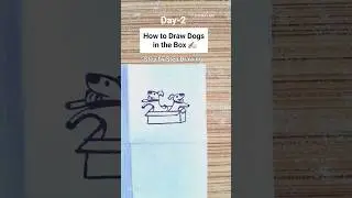 Day-2 Dog in Box ✍️🏻 #shorts #shortsfeed #drawing #challenge #daily #day2  #tutorial #youtubeshorts