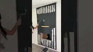 Before/After renovation of our DIY fireplace accent wall