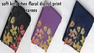 Soft kota chex floral digital print sarees#trending#saree#viral#kotachex#floral #digitalprint 