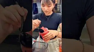 Cute Vendor Makes Perfect Watermelon Ice Crush 🍉 So Satisfying!