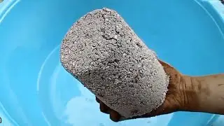 Dusty crunchy stoney 🪨 texture cylinder wholecrush crumble dipping in water 💦💦💦 paste play Asmr 