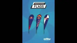 Custom promotional Flags Setup by Exibu Modular Displays