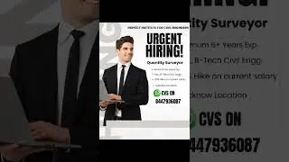 Job for Civil Engineers | Billing Engineer Vacancies | Quantity Surveyor vacancies
