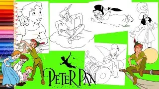 Coloring Disney Peter Pan Wendy Tinker Bell Dr John & Captain Hook - Coloring Pages with Animation