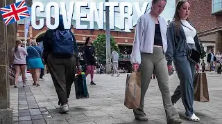 Quiet Summer Walk: Coventry City Centre in 4K | July 2025