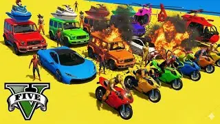 Respawn Challenge! Superheroes Face the Deadly Shark Ocean in GTA 5