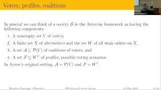 Arrow's theorem and the reverse mathematics of social choice theory - Benedict Eastaugh (Warwick)