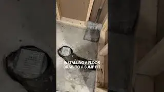 FLOOR DRAIN INSTALL TO SUMP PIT #drainage #concrete #cement #flip #rehabilitation #patch #flip #diy