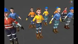 Stylized Female Worker 3D Model  &ndash; Animated & Customizable [Unity Customization]