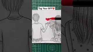 Tag Your Bestfriend 💖💜 #shorts #craft #art #drawing #crafts #bestfriend #couple